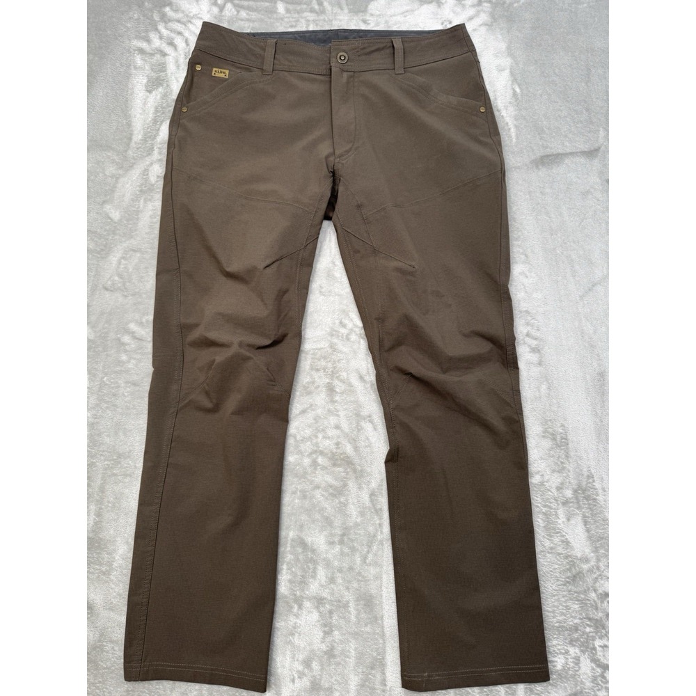 Kuhl Silencer Pants Mens 34x30 Brown Nylon Cargo Tech Performance Hiking Trail
